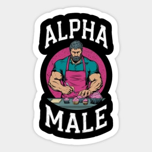 Alpha Male Funny Baker Baking Gift Fathers Day Gay Man LGBT Pride Cupcake Sticker